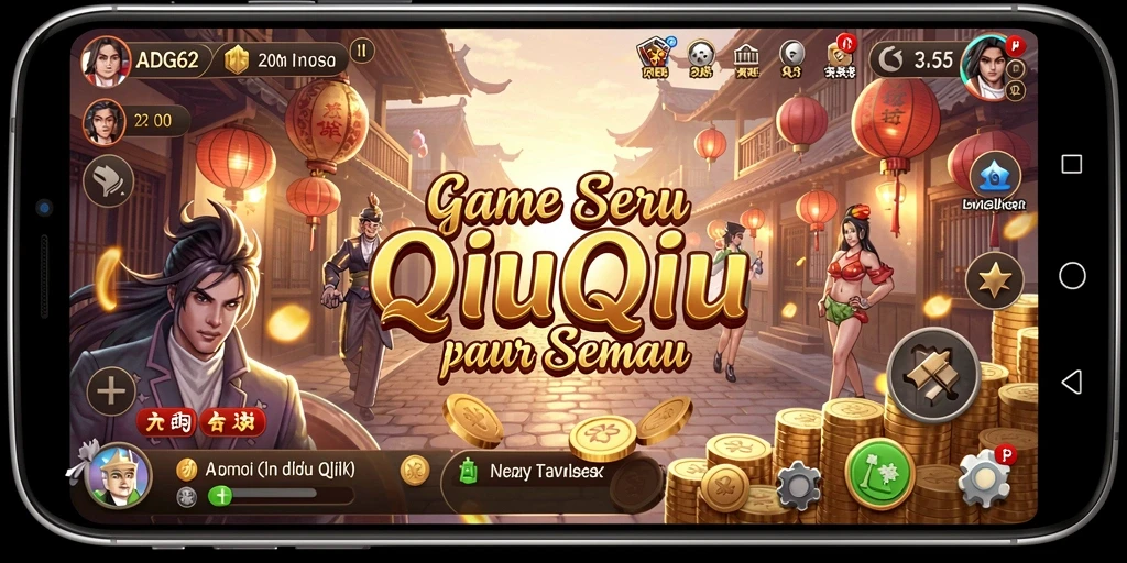 Screenshot gameplay ADG62 yang menampilkan suasana seru permainan QiuQiu.
