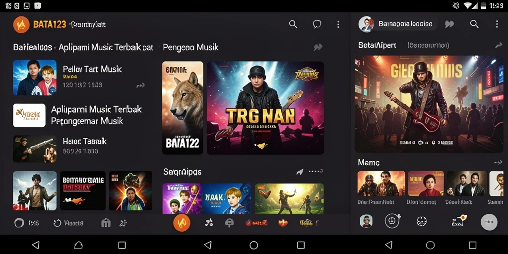Tampilan utama BATA123 dengan fitur musik interaktif.