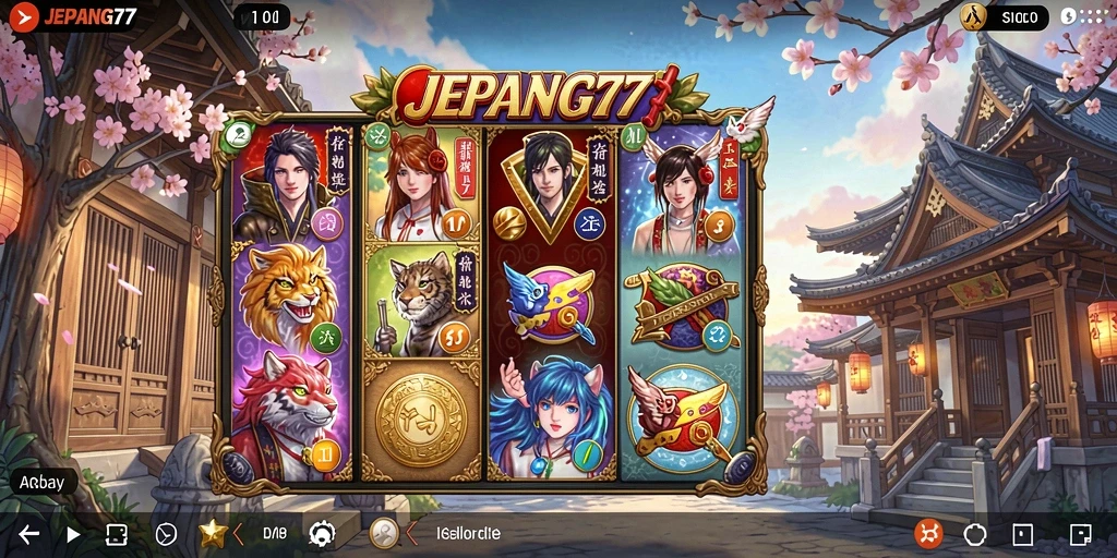 Screenshot utama JEPANG77 menampilkan gameplay Slot yang seru dan menghibur.
