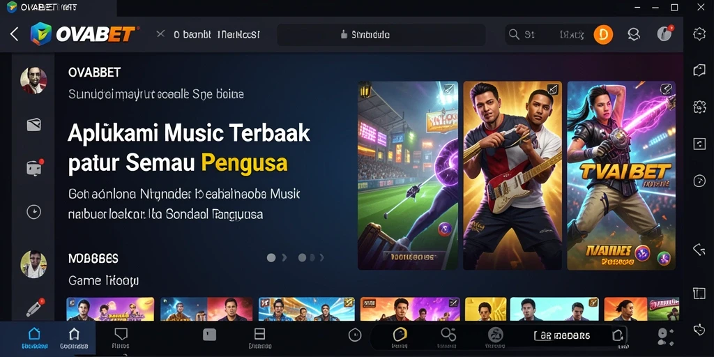 Tampilan gameplay OVABET dengan lirik dan interaksi pengguna.