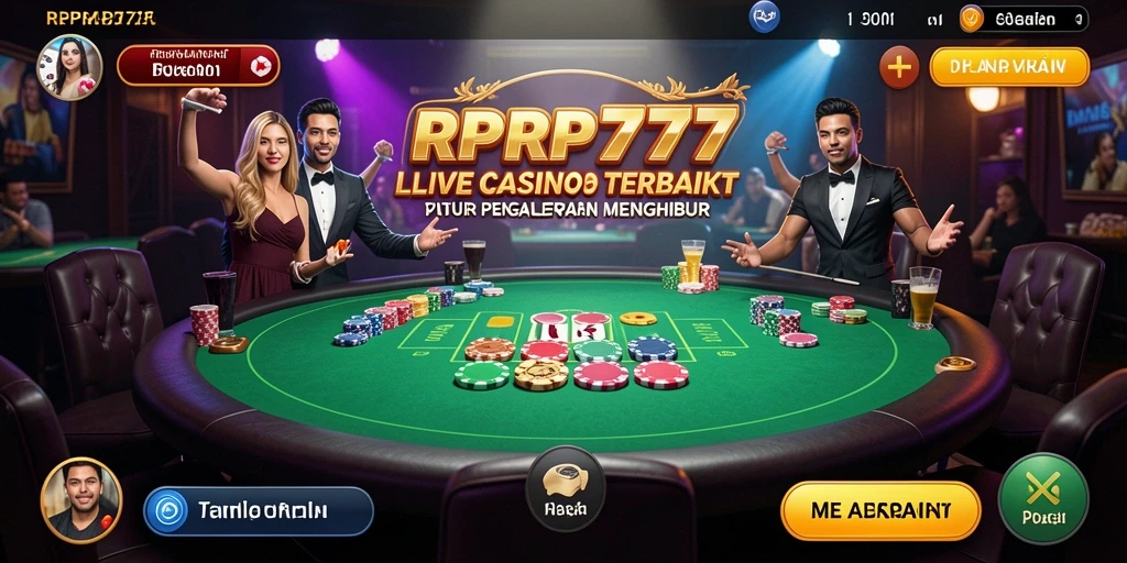 Tampilan gameplay RPRP777 yang menampilkan dealer profesional dan interaksi pemain.